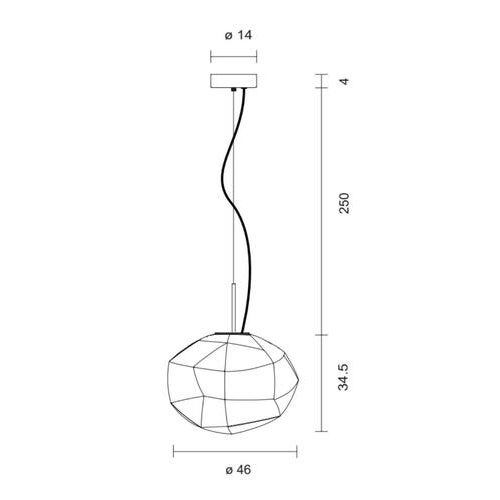 Metal Gemo T Gr Lamp with Black Chrome and Blown Glass Diffuser by Luca Nichetto for Parachilna For Sale - Image 7 of 8