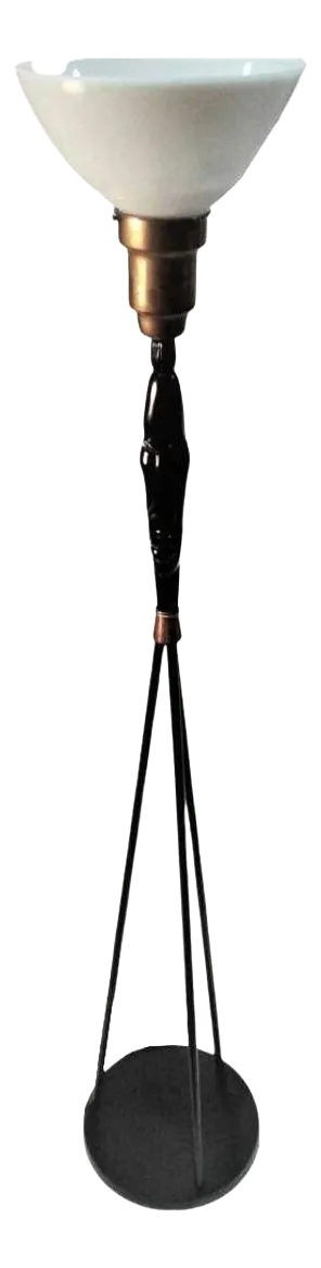 Mid-Century Frederic Weinberg Floor Lamp Mask Man Ray Tiki