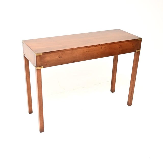 1930s Military Campaign Yew Wood Console Table, 1930s For Sale - Image 5 of 12