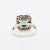 Gold Emerald and Diamond Ring, Size 5.5 For Sale - Image 4 of 5