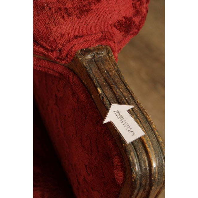 Traditional Georgian Style Pair of Wingback Armchairs and Ottoman For Sale - Image 3 of 18