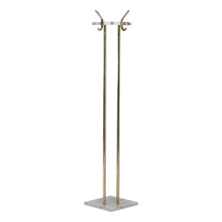 Hollywood Regency Coat Stand in Acrylic and Brass, 1980s For Sale