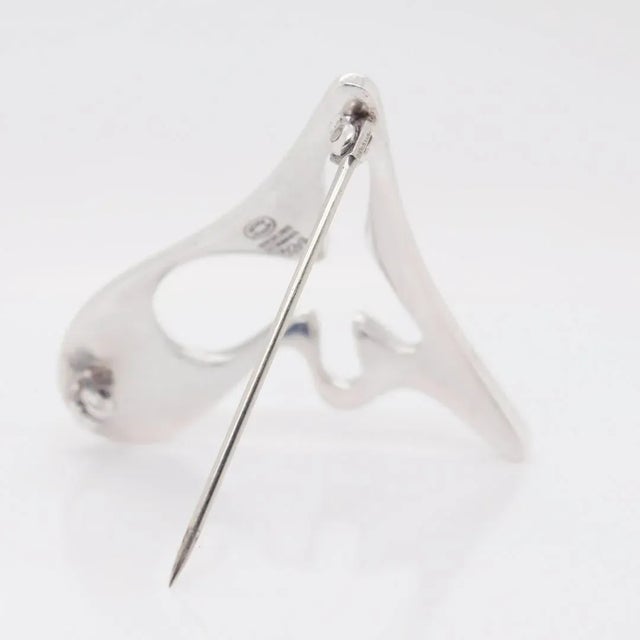 Vintage Georg Jensen Sterling Silver Brooch or Pin No. 324 by Henning Koppel For Sale - Image 9 of 10