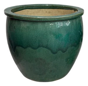 Hunan Green Glazed Round Ceramic Planter