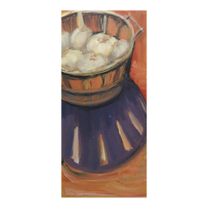 Late 20th Century Basket of Onions Still Life Painting