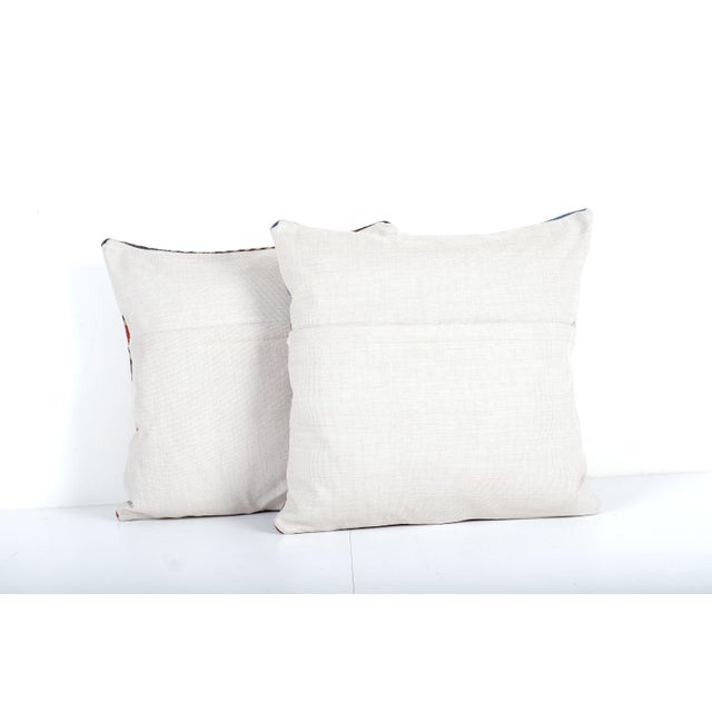 Striped Design Turkish Anatolian Kilim Pillow Cover - a Pair For Sale - Image 4 of 4