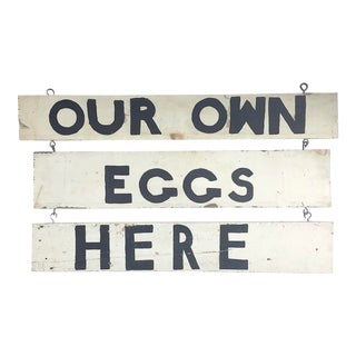 Vintage Eggs Farm Stand Sign For Sale