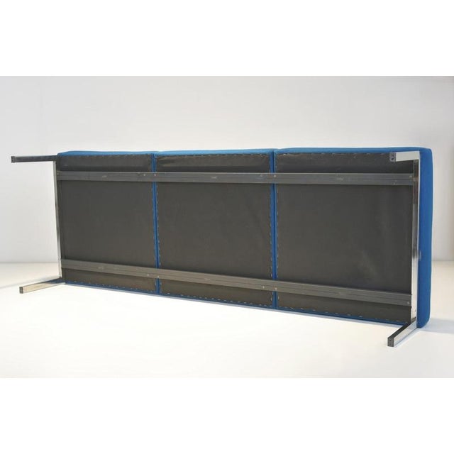 Blue Square Chrome-Plated Steel Tube Factory Bench by Walter Knoll, Germany, 1969 For Sale - Image 8 of 12