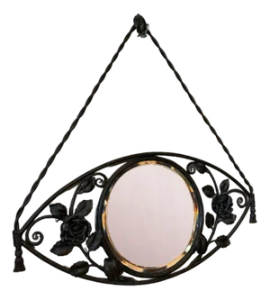 Art Deco Mirror in Wrought Iron, 1930