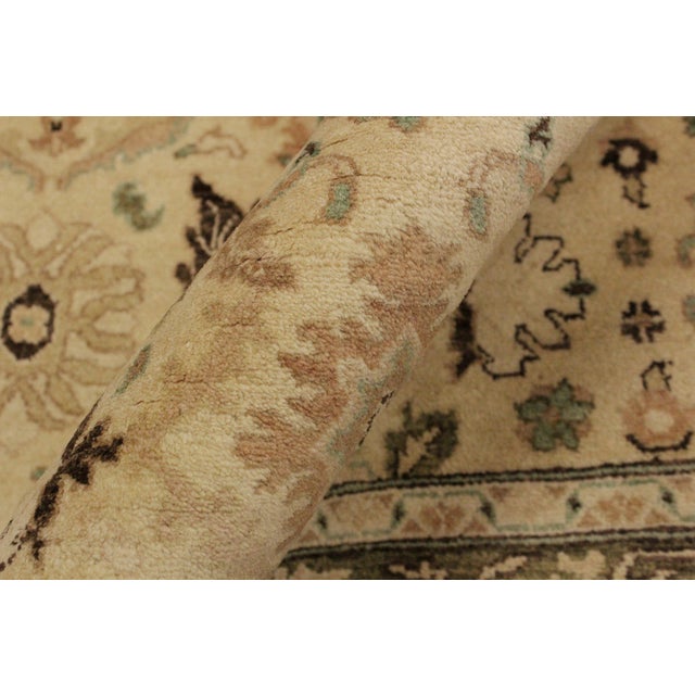 Textile Boho Chic Beige/Green Wool Rug - 4'2'' X 5'11'' For Sale - Image 7 of 10