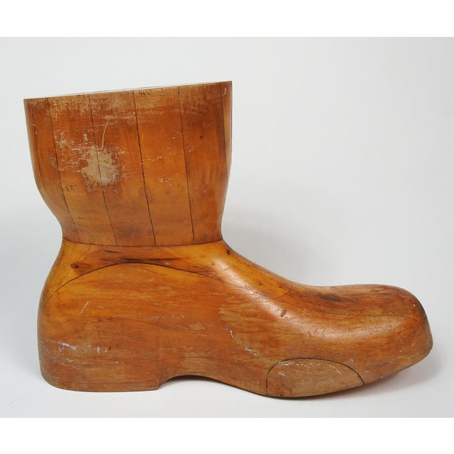 Rustic Early 20th Century Wood Boot Form For Sale - Image 3 of 7