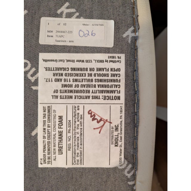 Pair of Authentic Knoll Saarinen Executive Armchairs in Cream Fabric For Sale - Image 9 of 9