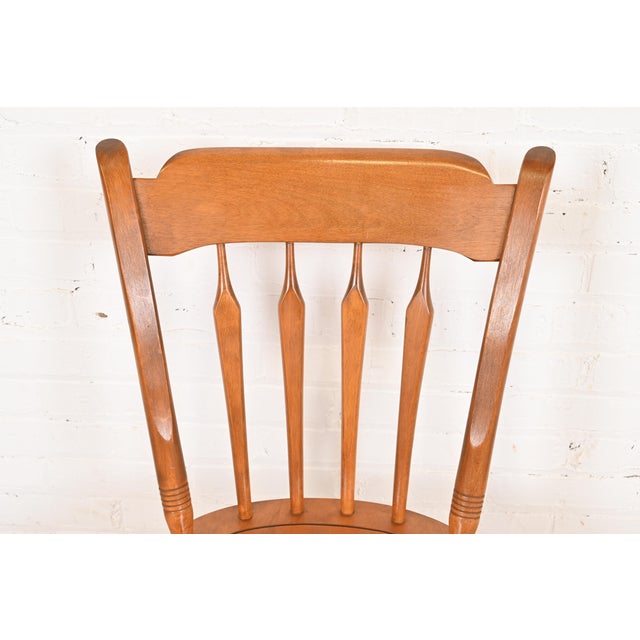Ethan Allen American Carved Solid Maple Spindle Back Dining Chairs or Side Chairs, Pair For Sale In South Bend - Image 6 of 12