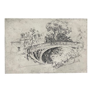 1920s William Meyerowitz Bridge Etching For Sale