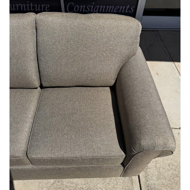 Brown Hickory-Fry Light Brown Upholstered Sofa For Sale - Image 8 of 16