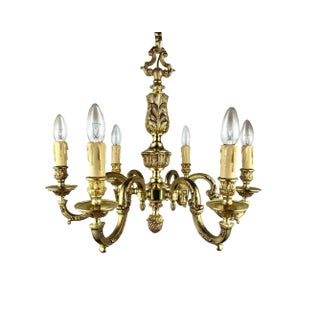 Vintage Bronze Chandelier in Empire Style For Sale