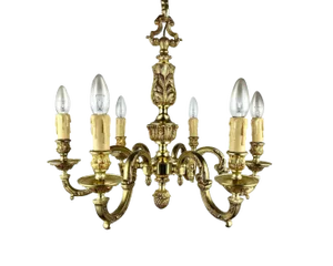 Vintage Bronze Chandelier in Empire Style