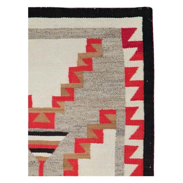 Rustic Galerie Shabab Collection Rustic Southwestern Style North American Navajo Tribal Throw Rug, Circa 1920 For Sale - Image 3 of 9
