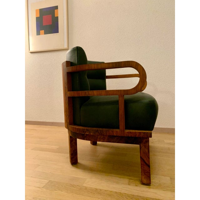 Art Deco Leather Chair in the style of Eugene Schoen, 1920s For Sale - Image 6 of 15