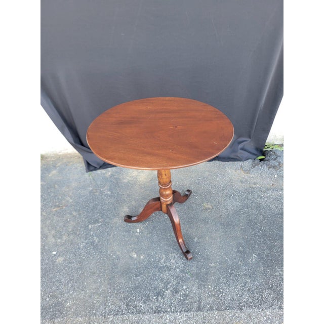 19th Century American Cherry Candle Stand Table Refurbished For Sale - Image 18 of 18