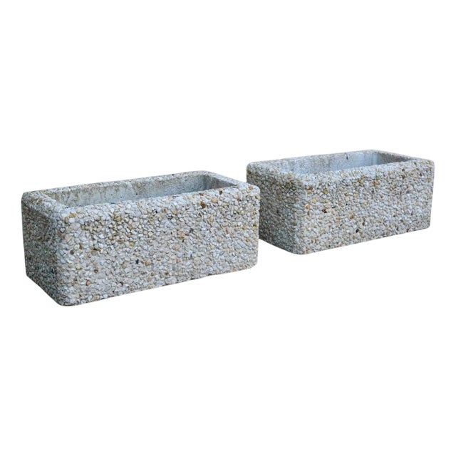 Brutalist Concrete Planters, 1960s, Set of 2 For Sale