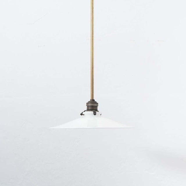 Early 20th Century White Lacquered Metal Ceiling Lamp For Sale - Image 4 of 7