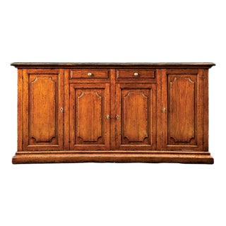 Italian Walnut Buffet With Four Doors and Two Drawers For Sale