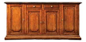 Italian Walnut Buffet With Four Doors and Two Drawers
