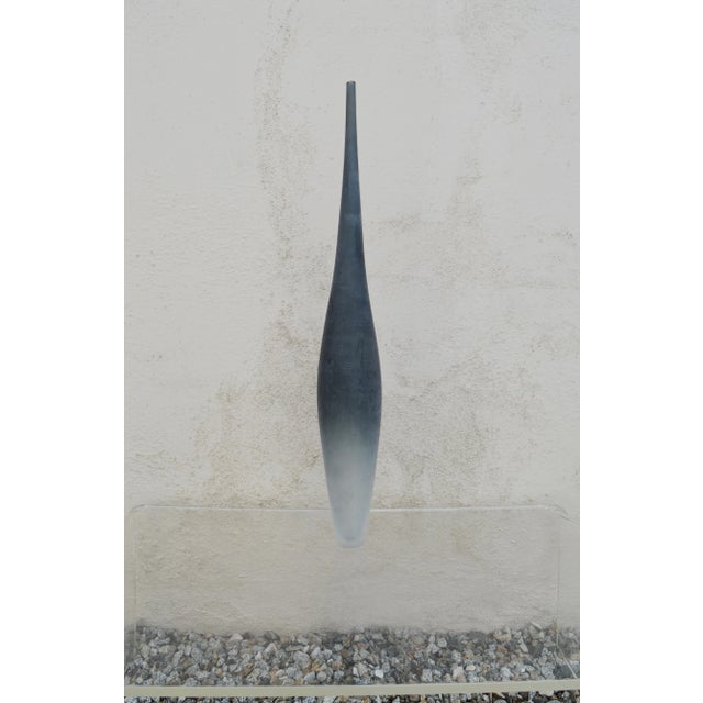 1950s Vintage Murano Venice Italy Handmade Blown Glass Long Neck Vase For Sale - Image 4 of 13