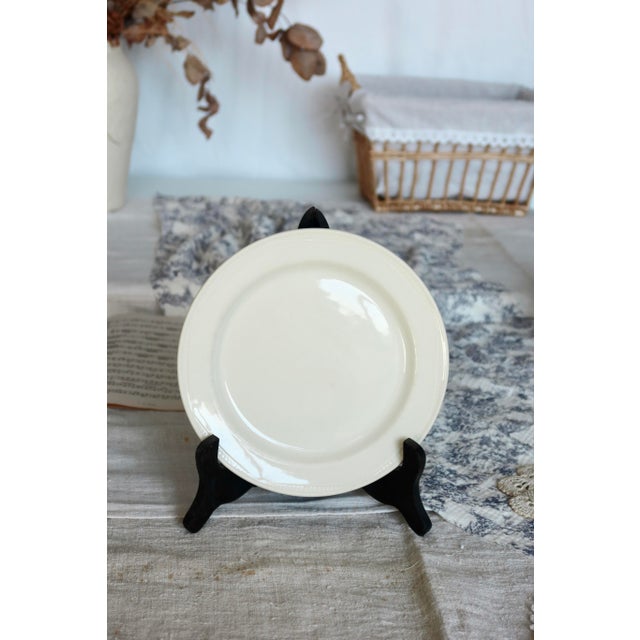Ceramic Vintage English Porcelain Dessert Plates with Pearl Trim, 1990s, Set of 4 For Sale - Image 7 of 8