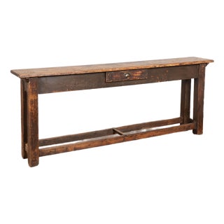 Late 19th Century Rustic Narrow Console Table For Sale
