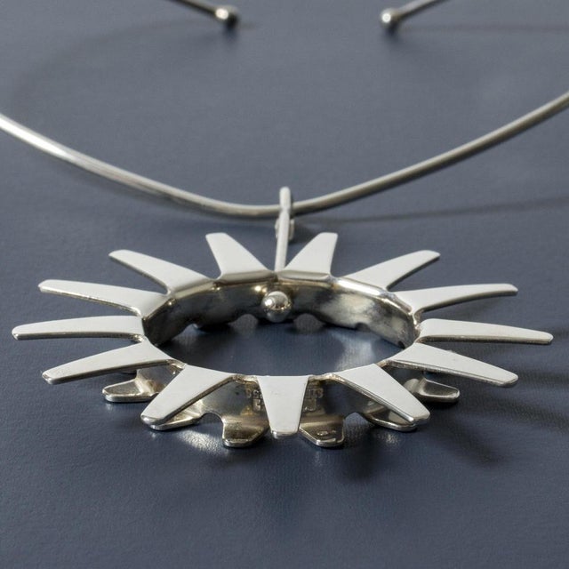 Metal Silver Collier by Tone Vigeland For Sale - Image 7 of 9