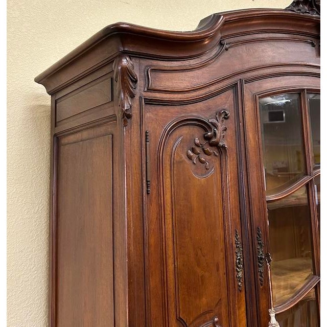 Stunning Antique Hand Carved French Walnut Hutch c.1890s For Sale - Image 10 of 12