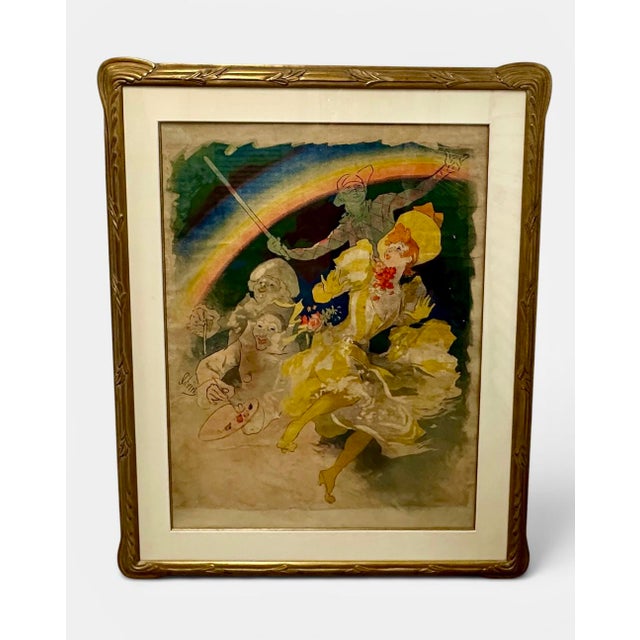 Art Nouveau Original Jules Chéret "L'Arc-en-Ciel" Folies-Bergère Color Lithograph, Paris, 1893 For Sale - Image 3 of 18