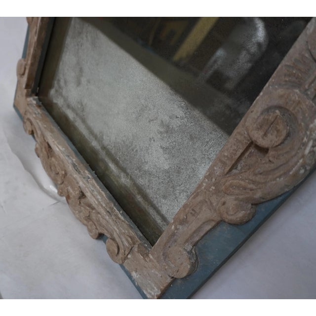 Blue Italian Painted Trumeau Mirror Circa 1900s by Mla For Sale - Image 8 of 8