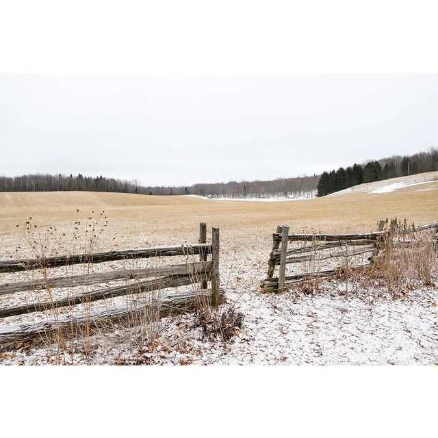 'Quebec Farmland' Contemporary Winter Landscape Photography Print, 45 X 30" Canada Photograph For Sale