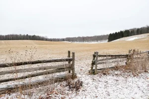 'Quebec Farmland' Contemporary Winter Landscape Photography Print, 45 X 30" Canada Photograph