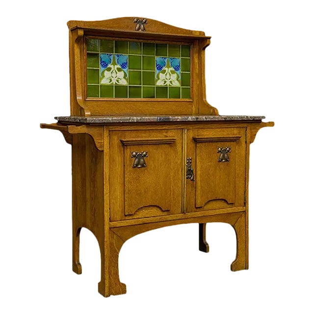 Arts and Crafts Oak Washstand For Sale