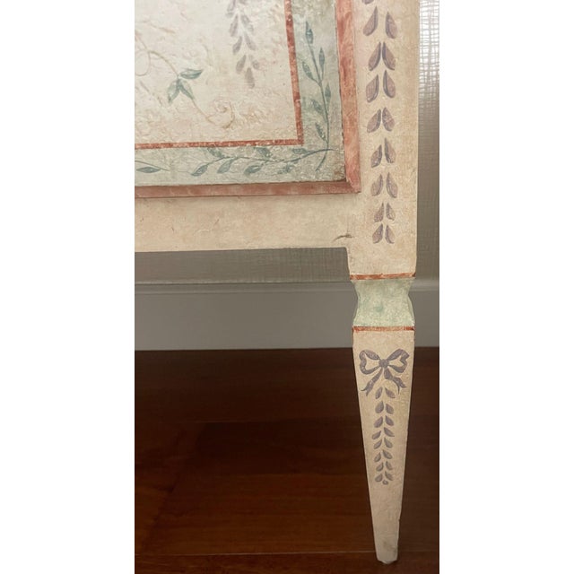 Pair of Early 20th C. Italian Neoclassical Style Commodes With Faux Marble Tops For Sale In Los Angeles - Image 6 of 9