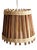 Mid-Century Scandinavian Rustic Wood and Burlap Hanging Lamp, 1960s For Sale