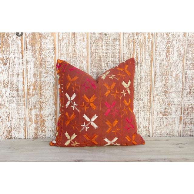 Indian Jiya Antique Indian Folk Pillow For Sale - Image 3 of 10