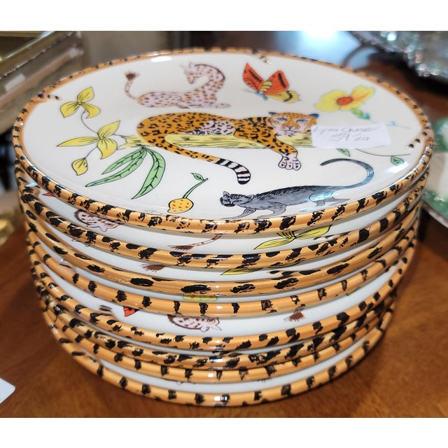 Antique White Lynn Chase Jungle Jubilee Dessert Salad Plate, 7 Available For Sale - Image 8 of 8