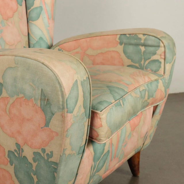 Set of Vintage Bergère Armchairs in Fabric, Italy, 1950s For Sale - Image 5 of 11