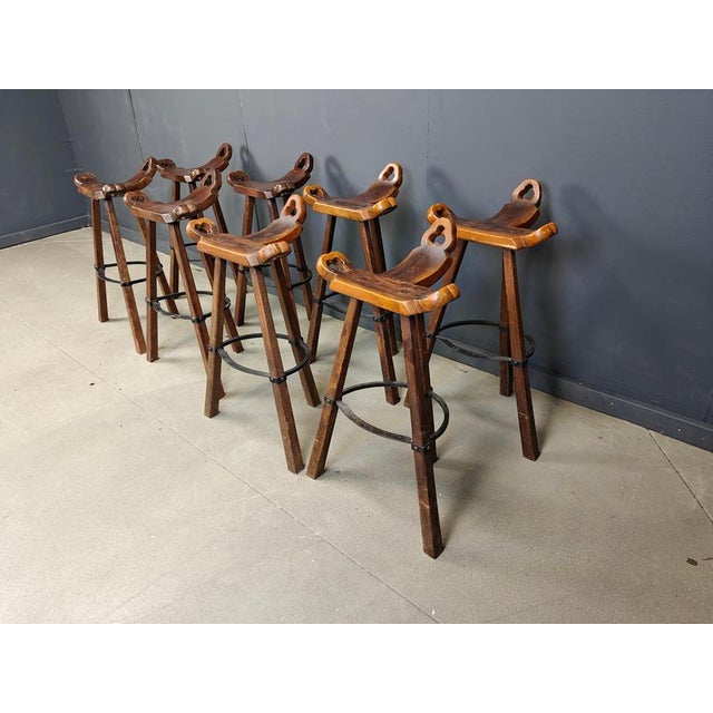 Mid-Century Brutalist Bar Stools, 1960s, Set of 8 For Sale - Image 10 of 15