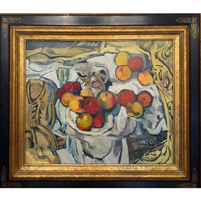 De Michelis, Still Life with Apples, 20th Century, Oil on Canvas, Framed For Sale - Image 7 of 7