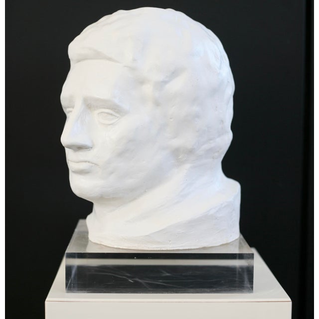Plaster head, 1970s. Paintwork that appears to be recent. In good condition.