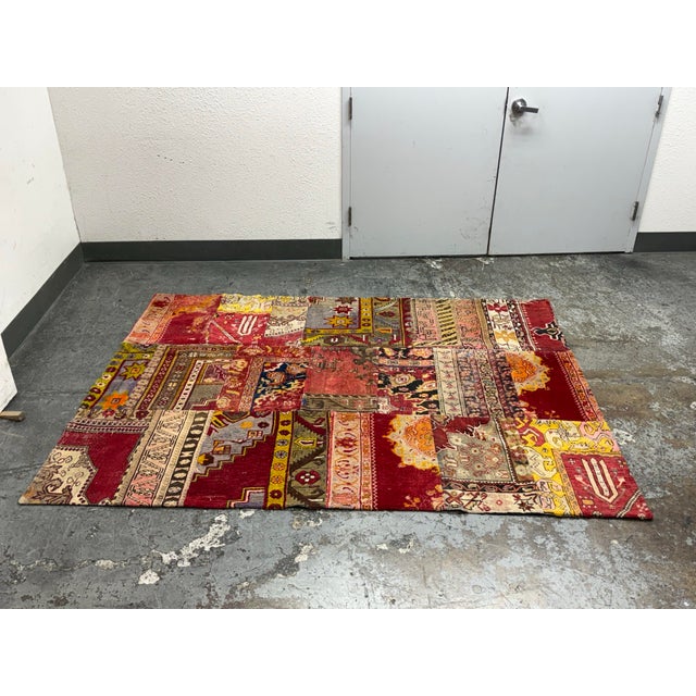 Turkish 5ft 9in × 7ft 7in Turkish Patchwork Area Rug For Sale - Image 3 of 12
