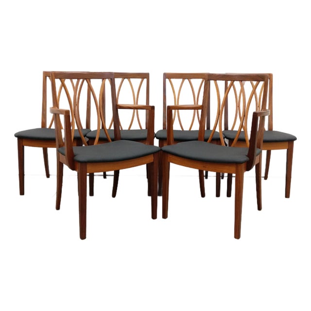 Set of 6 Vintage Mid Century Modern Dining Chairs by G Plan For Sale