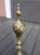 Traditional Pair of Antique Brass Federal Fireplace Andirons With Spiral Twist Flames With Log Holders For Sale - Image 3 of 12