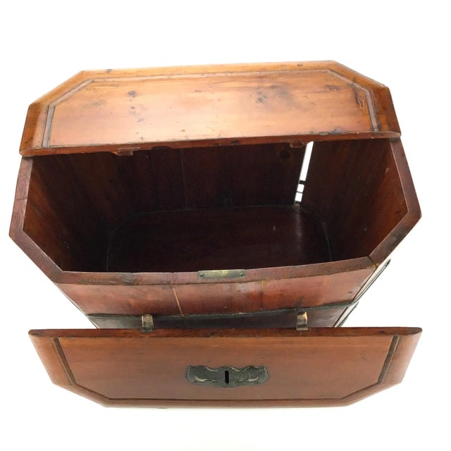 Large Wooden Antique Chinese Wedding or Money Chest Trunk For Sale - Image 10 of 12